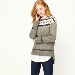 LOFT crew-neck high-low hem sweater